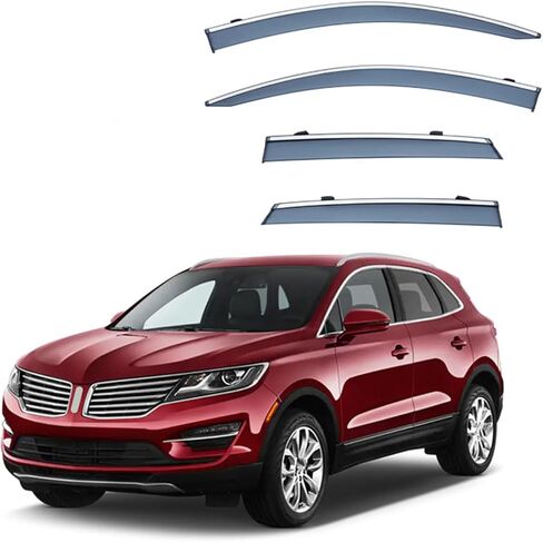 4 قطع من عاكسات الرياح لسيارة Lincoln MKC MK1-2014-2017 2018 2019، حاجب الرياح لنافذة السيارة وواقي دخان المطر وملحقات السيارة in Kuwait