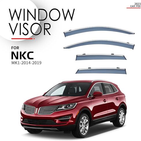 4 قطع من عاكسات الرياح لسيارة Lincoln MKC MK1-2014-2017 2018 2019، حاجب الرياح لنافذة السيارة وواقي دخان المطر وملحقات السيارة in Kuwait