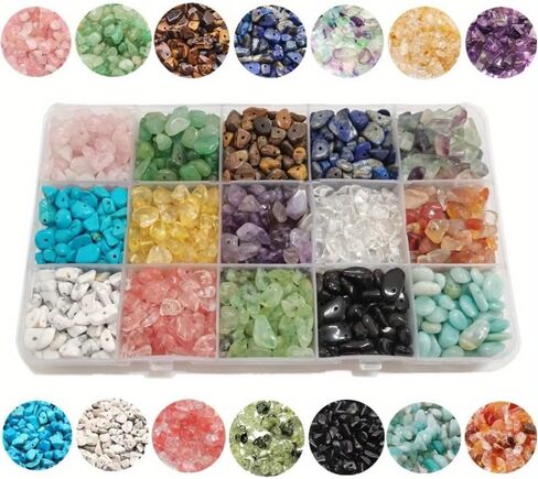 450pcs Natural Crystal Chip Bulk Multicolor Random Assorted Mixed Beads with Hole Gemstone and Stone for DIY Crafts Bracelet Necklace in Saudi Arabia