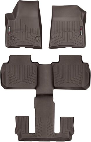 بطانات أرضية مخصصة من Weathertech لسيارة GMC Acadia، Acadia، مجموعة كاملة (441080-1-3)، أسود in Saudi Arabia