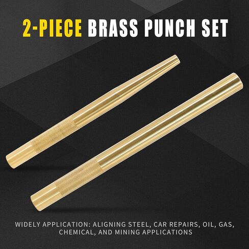 Tektall 5 Brass Drift Punch Set, Hand Tool Punches Tools for Home use 1/4-Inch 3/8-Inch 1/2-Inch 5/8-Inch 3/4-Inch 1/4'' 3/8'' 1/2'' 5/8'' 3/4'' 5 Pc. Replace 67003-MAI 045256670034 in Kuwait