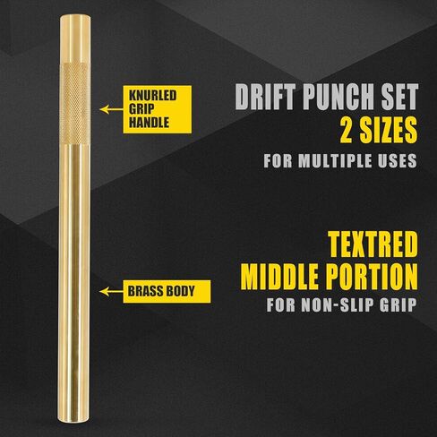 Tektall 5 Brass Drift Punch Set, Hand Tool Punches Tools for Home use 1/4-Inch 3/8-Inch 1/2-Inch 5/8-Inch 3/4-Inch 1/4'' 3/8'' 1/2'' 5/8'' 3/4'' 5 Pc. Replace 67003-MAI 045256670034 in Kuwait