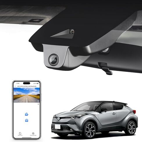 كاميرا داش كام أمامية 4K وخلفية 1080P مناسبة خصيصًا لسيارة Toyota C-HR 2021 2022 LE Limited XLE Nightshade (الموديل A)، مظهر OEM متكامل، فيديو 2160P UHD، تطبيق WiFi مدمج، سهل التركيب in Kuwait