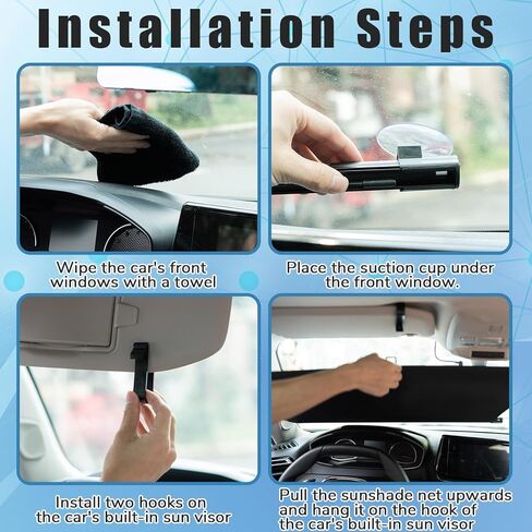 BBTO 2 Pcs Automatic Retractable Car Sunshade Retractable Windshield Sun Shade for Car Window Shades for UV and Heat Protection Foldable Front Window Sunshade Automotive Accessories in Saudi Arabia