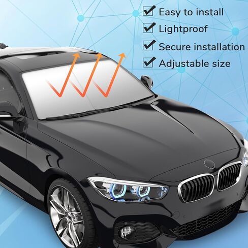 BBTO 2 Pcs Automatic Retractable Car Sunshade Retractable Windshield Sun Shade for Car Window Shades for UV and Heat Protection Foldable Front Window Sunshade Automotive Accessories in Saudi Arabia