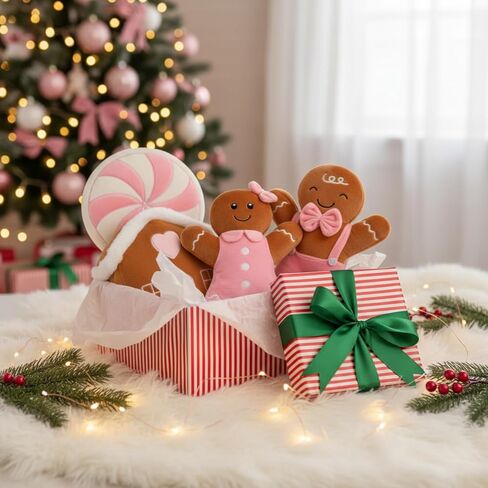 Poen 3 Pcs 11 Inch Christmas Stuffed Animals Set Santa Claus Snowman Reindeer Plush Pillow, Christmas Plush Doll Toys Decorations Stuffed Gift for Family Friends Xmas Party Favors (Retro Style) in Saudi Arabia