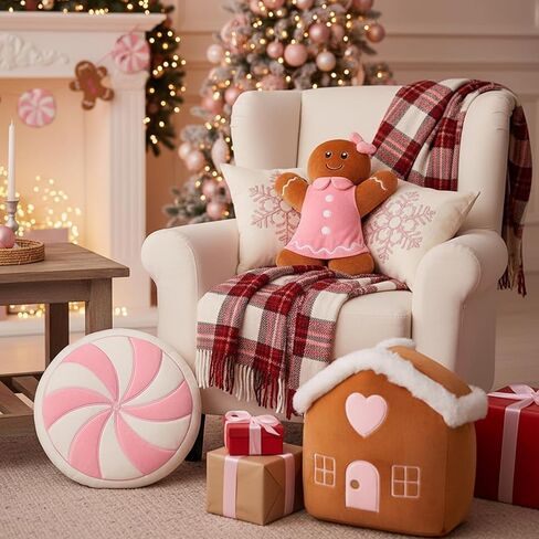 Poen 3 Pcs 11 Inch Christmas Stuffed Animals Set Santa Claus Snowman Reindeer Plush Pillow, Christmas Plush Doll Toys Decorations Stuffed Gift for Family Friends Xmas Party Favors (Retro Style) in Saudi Arabia