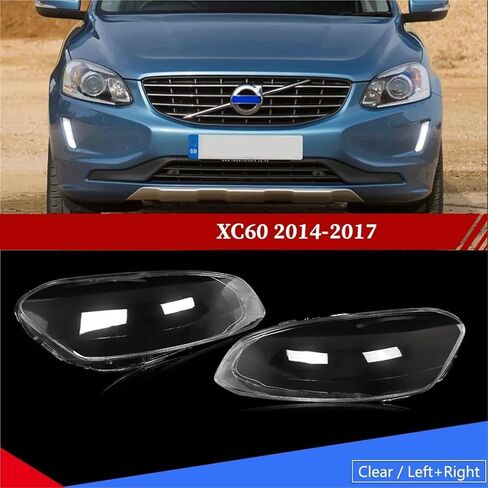 متوافق مع فولفو XC60 الظل SUV 156 2013-2017 عدسة المصباح الأمامي عاكس الضوء اليسار اليمين كشافات غطاء غطاء واضح شفاف قطع غيار السيارات in Saudi Arabia