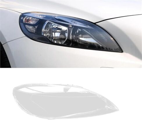 Car Headlight Shell Lamp Shade Transparent Lens Cover Headlight Cover Compatible For Volvo V40 2013-2016 Right (PC) in Saudi Arabia