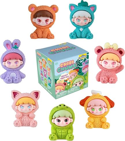 صندوق ORB Chibi Chums Blind Box 3 عبوات - شخصيات دمى صغيرة قابلة للتجميع - 3 دمى ذات طابع فردي ترتدي ملابس حيوانات باستيل - ألعاب لطيفة قابلة للتجميع لأعياد الميلاد، هدايا الحفلات، الهدايا، ديكور المنزل in Kuwait