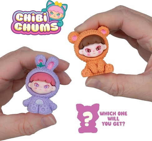 صندوق ORB Chibi Chums Blind Box 3 عبوات - شخصيات دمى صغيرة قابلة للتجميع - 3 دمى ذات طابع فردي ترتدي ملابس حيوانات باستيل - ألعاب لطيفة قابلة للتجميع لأعياد الميلاد، هدايا الحفلات، الهدايا، ديكور المنزل in Kuwait