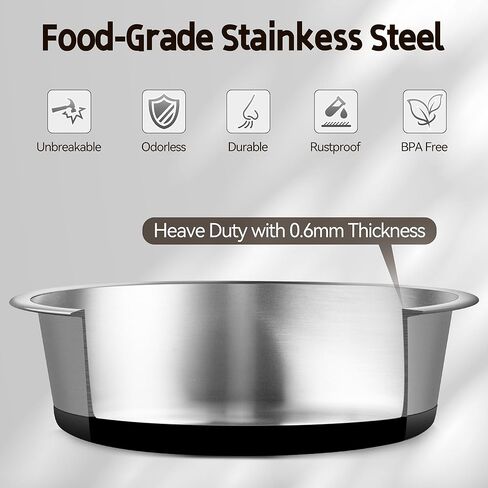 Stainless Steel Dog Bowls for Large Dogs, Non Slip Dog Metal Bowls, 2 Pack Food and Water Pet Bowls Heavy Duty Dishwasher Safe in Saudi Arabia
