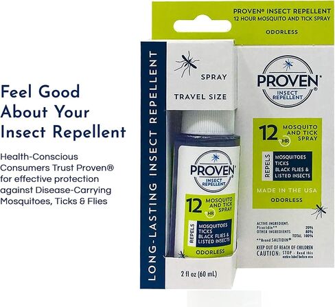 Proven Insect Repellent Spray, Keep Mosquitoes, Ticks and Flies Off, DEET Alternative Repellent, Up to 12-Hour Protection, Great for Camping or Hiking, 6 Ounce, Odorless Camo Spray, 2 Pack in Kuwait