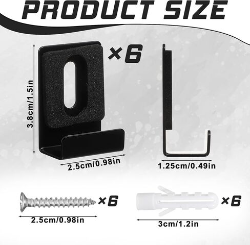 6Pcs Metal Mirror Clips, Heavy Duty Mirrors Clips with Screws, Wall Mounting Mirror Hanging Kit, 1/2 Inch Wide Channel, Black Frameless Mirrors Hangers Hardware for Tile Billboard Displays in Saudi Arabia