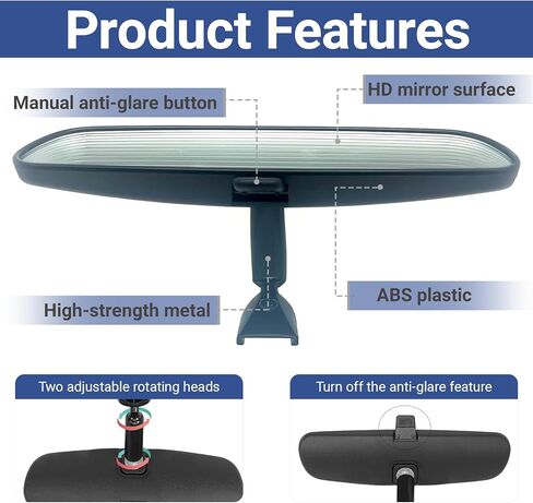 Interior Rear View Mirror Compatible With 2015-2024 Colorado,2005-2017 Equinox,1996-2024 Express,1997-2012 Malibu,1999-2024 Silverado 1500/2500/3500,1993-2014,2021-2024 Suburban/Tahoe in Saudi Arabia