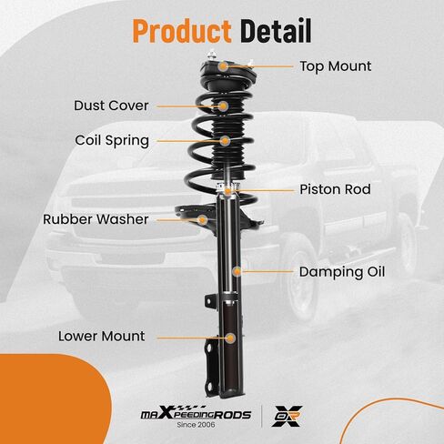 دعامات خلفية maxpeedingrods FWD لسيارة Toyota Highlander 2008-2013، لسيارة Toyota Venza 2013-2015، 172486 172485 ممتص الصدمات دعامات كاملة مع مجموعة زنبركية ملفوفة، قطعتان in Saudi Arabia