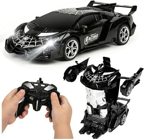 Remote Control car Toy, Suitable for Boys and Girls Aged 3-12, 2.4GHz Transforming Robot car Supports Gesture Sensing and 360° Rotation EN02 (Black) in Saudi Arabia