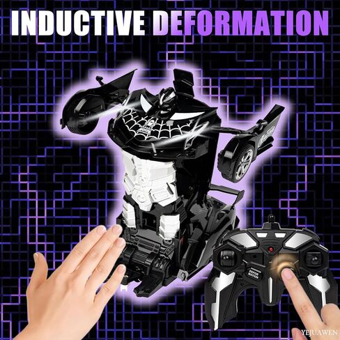 Remote Control car Toy, Suitable for Boys and Girls Aged 3-12, 2.4GHz Transforming Robot car Supports Gesture Sensing and 360° Rotation EN02 (Black) in Saudi Arabia