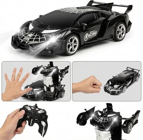 Remote Control car Toy, Suitable for Boys and Girls Aged 3-12, 2.4GHz Transforming Robot car Supports Gesture Sensing and 360° Rotation EN02 (Black) in Saudi Arabia