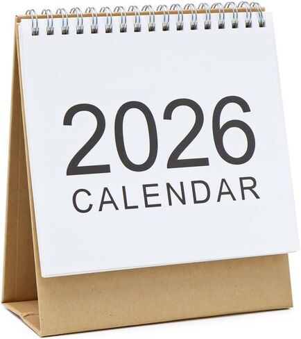 Mini Desk Calendar 2026, Small Desktop Calendar, Mini Standing Flip Academic Year Monthly Calendars for Planning Organizing Daily Schedule, Twin-Wire Binding in Saudi Arabia