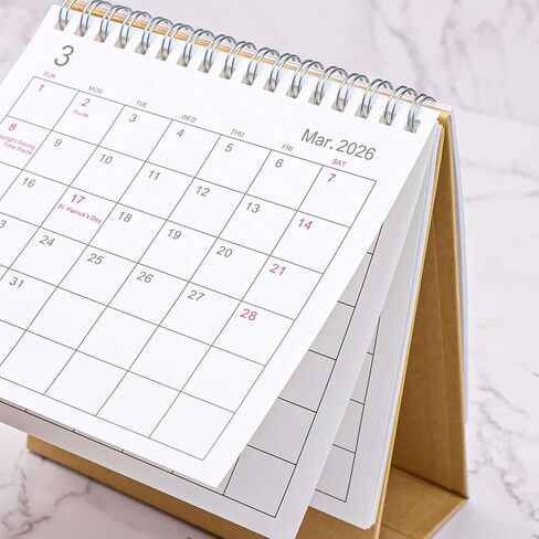 Mini Desk Calendar 2026, Small Desktop Calendar, Mini Standing Flip Academic Year Monthly Calendars for Planning Organizing Daily Schedule, Twin-Wire Binding in Saudi Arabia