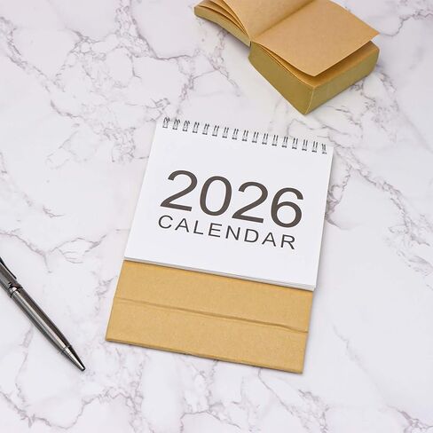 Mini Desk Calendar 2026, Small Desktop Calendar, Mini Standing Flip Academic Year Monthly Calendars for Planning Organizing Daily Schedule, Twin-Wire Binding in Saudi Arabia