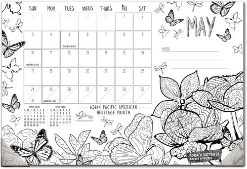 Time2Color 2026 Home Edition Desk Blotter/تقويم تلوين الحائط: موضوع طبيعي (19 بوصة × 13 بوصة) in Saudi Arabia