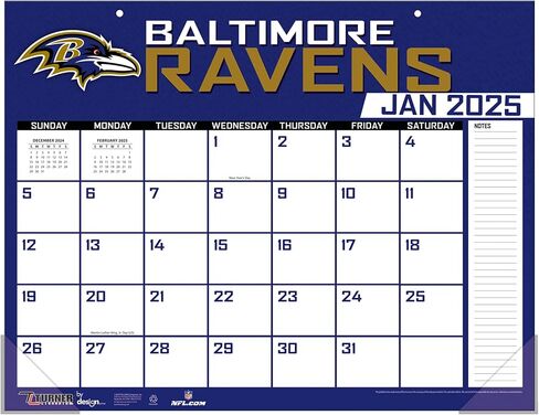 TURNER SPORTS Baltimore Ravens 2025 22x17 Desk Calendar (25998061528) in Saudi Arabia