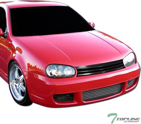 7422454947909 Compatible With 1999-2006 VW Golf/GTI / R32 MK4 Glossy Black Horizontal Front Bumper Grill Grille in Saudi Arabia