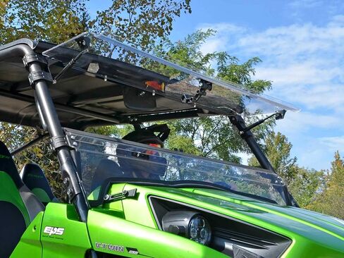 SuperATV Scratch Resistant Flip Windshield Compatible With Kawasaki Teryx 4 750: 2012-2013 | Teryx 800/ 4 800: 2014-2015, 1/4" Polycarbonate 250x Stronger than Glass in Saudi Arabia