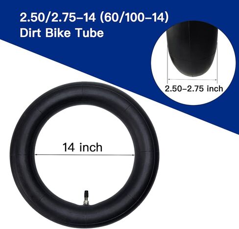 2-Pack 2.50/2.75-14 الأنبوب الداخلي للدراجة الترابية 2.50-14 2.75-14 الأنبوب الداخلي 60/100-14 أنبوب بديل in Kuwait