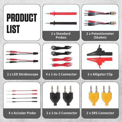 Electrical Multimeter Test Lead Set - BELEY 92PCS Automotive Circuit Terminal Test Leads Diagnostic Wiring Tool Kit with Alligator Clips and SRS Connector for Car Diagnostics, Testing and Repair in Kuwait