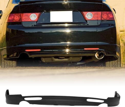 شفة ناشر المصد الخلفي، متوافقة مع 2004-2005 Acura TSX، فاصل الشفة السفلية الخلفية على طراز مصنع البولي يوريثان مع ضوء الفرامل، أسود غير مطلي in Saudi Arabia