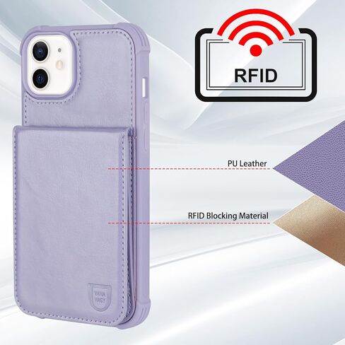 VANAVAGY iPhone 12/12 Pro Wallet Case for Women and Men,Leather Magnetic Clasp Flip Folio Phone Cover with Credit Card Holder and Coin Pocket,Brown in Kuwait