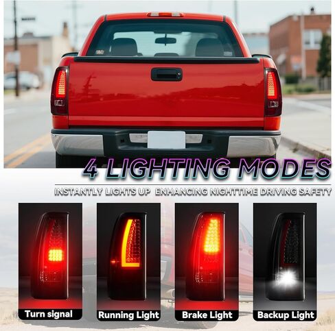 مصباح خلفي LED الكل في واحد لسيارة Chevy Silverado 1500 2500(1999-2002)، 1500HD 2500HD(2001-2002)، GMC Sierra 1500 2500(1999-2003)، 1500HD 2500HD(2001-2003)، نسخة مطورة من مجموعة الضوء الخلفي. in Kuwait