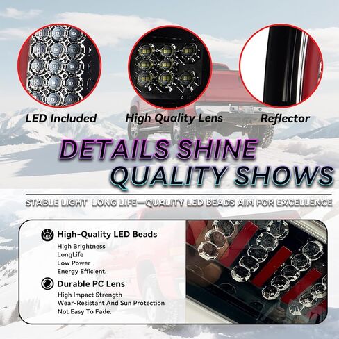 مصباح خلفي LED الكل في واحد لسيارة Chevy Silverado 1500 2500(1999-2002)، 1500HD 2500HD(2001-2002)، GMC Sierra 1500 2500(1999-2003)، 1500HD 2500HD(2001-2003)، نسخة مطورة من مجموعة الضوء الخلفي. in Kuwait