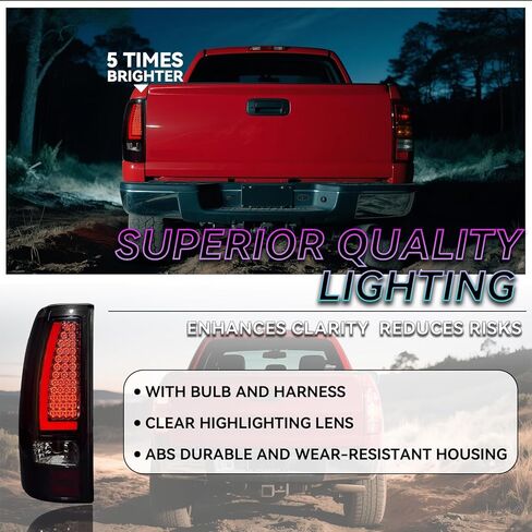 مصباح خلفي LED الكل في واحد لسيارة Chevy Silverado 1500 2500(1999-2002)، 1500HD 2500HD(2001-2002)، GMC Sierra 1500 2500(1999-2003)، 1500HD 2500HD(2001-2003)، نسخة مطورة من مجموعة الضوء الخلفي. in Kuwait