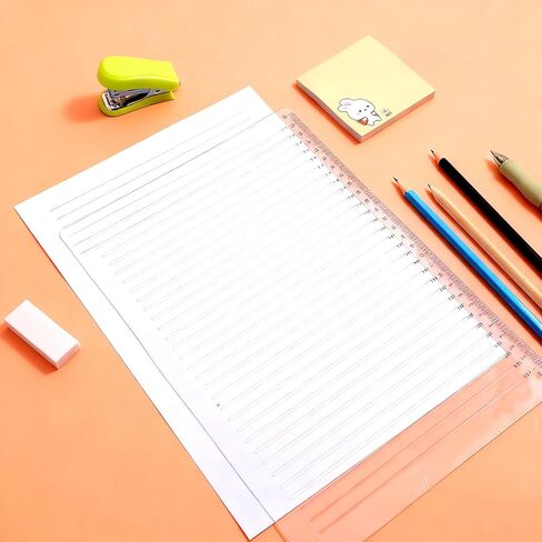 استنسل خط مستقيم من البلاستيك الشفاف، دليل حروف، صانع خط، استنسل رسم لليوميات، تحقق من مجموعة مسطرة قالب الكتابة بخط اليد الأنيق لخط الورق اليومي للبطاقة in Kuwait