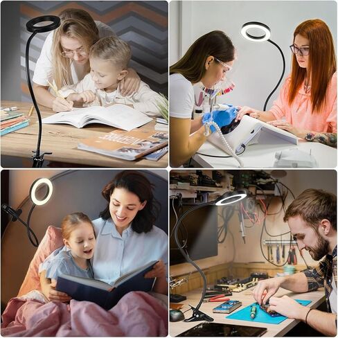 Clip on Light LED Reading Study Lamp,3 Eye-Care Color Modes with 10 Brightness, Adjustable Clip Light for Bed Headboard Reading in Bed Bedroom in Saudi Arabia