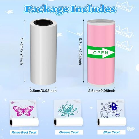 20 rolls Mini Printer Adhesive Stickers : 20 rolls colored，Compatible with most pocket printers. in Saudi Arabia