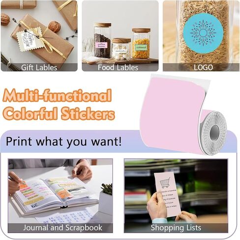 20 rolls Mini Printer Adhesive Stickers : 20 rolls colored，Compatible with most pocket printers. in Saudi Arabia