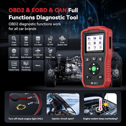 iCarsoft LR V1.0 for Land Rover/Jaguar OBD2 Scanner, All System Diagnostic Scan Tool Oil/SAS Reset Battery Test CAN Car Code Reader,DTC Lookup, 118 Live Data, VIN, Freeze Frame in Saudi Arabia