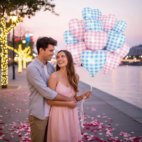 20 قطعة من بالونات عيد الحب على شكل قلب مربعات مقاس 18 بوصة - ديكورات رومانسية مربعة باللونين الوردي والأبيض، مناسبة لعيد الحب والذكرى السنوية ومستلزمات حفلات الزفاف in Saudi Arabia