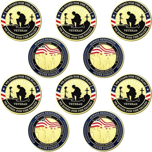 10 Pcs Military Challenge Coins Veteran Thank You for Your Service Army Challenge Appreciation Individual Collectible Coins for Veterans Day Gift (Classic) in Saudi Arabia