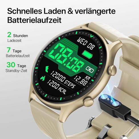 Smart Watch for Men,Answer/Dial Calls,Waterproof Fitness Watch with 150+ Sport Modes, Heart Rate Monitor, Smartwatch for iPhone Android Compatible, 1.4“ Round Black in Saudi Arabia