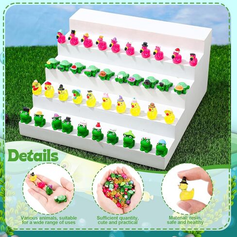 80 Pcs Mini Resin Animals, Tiny Ducks, Miniature Flamingo Figurines, Frog Figures, Mini Turtle Animals Figures to Hide for DIY Crafts Fairy Garden Dollhouse Accessories Cake Decor (40 Styles) in Saudi Arabia