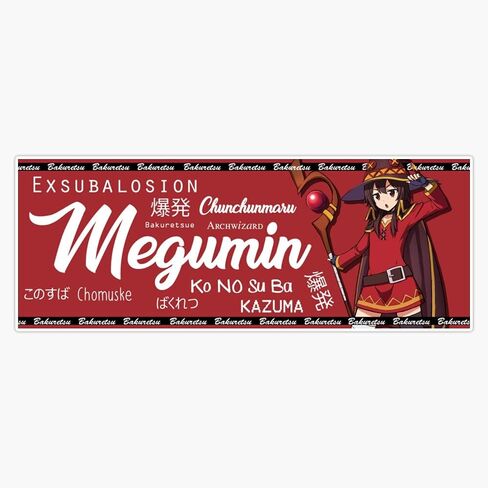 Magnet Megumin Car Club Magnet Bumper Sticker Car Magnet Flexible Reuseable Magnetic Vinyl 5" in Saudi Arabia