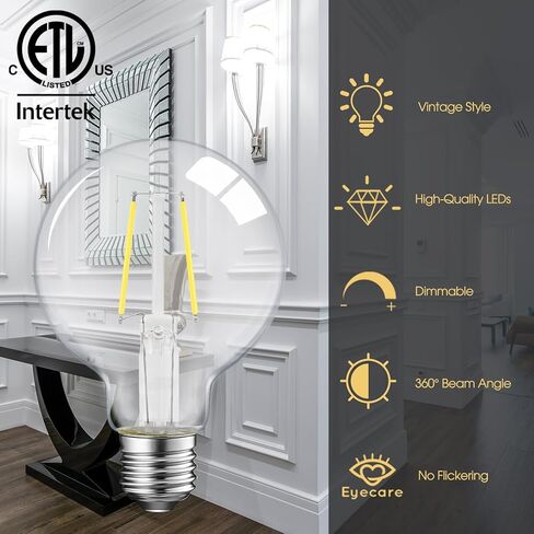 Energetic 12-Pack Energetic Lighting Dimmable LED Edison Light Bulb, G25 (G80) Globe Bulb, 60W Equivalent, 5000K Daylight, Christmas Light, E26 Standard Base, UL Listed… in Kuwait