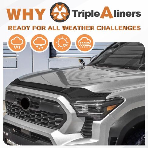 TripleAliners غطاء محرك السيارة منحرف حامي متوافق مع 2024 2025 2026 تويوتا تاكوما الملحقات غطاء محرك السيارة حامي TPE علة عاكس درع استبدال in Saudi Arabia