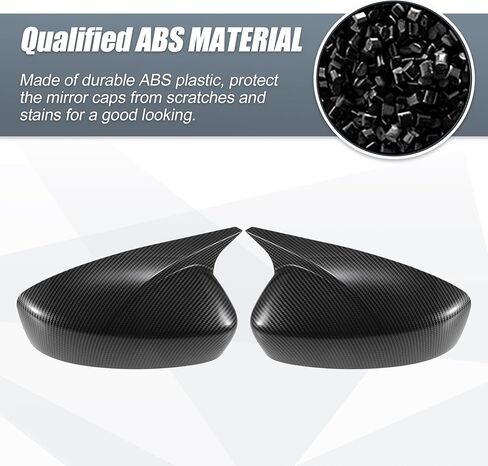 X AUTOHAUX 1 Pair Car Rear View Driver Passenger Side Mirror Cover Cap Overlay Black Carbon Fiber Pattern for Mazda 3 Axela 2014-2019 Mirror Guard Covers Exterior Styling Decoration Trims in Saudi Arabia